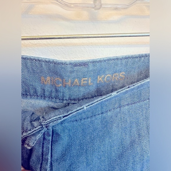 NWT MICHAEL by Michael Kors Blue WideLeg Shorts Womens Size 20 Culottes Chambray - Picture 5 of 7